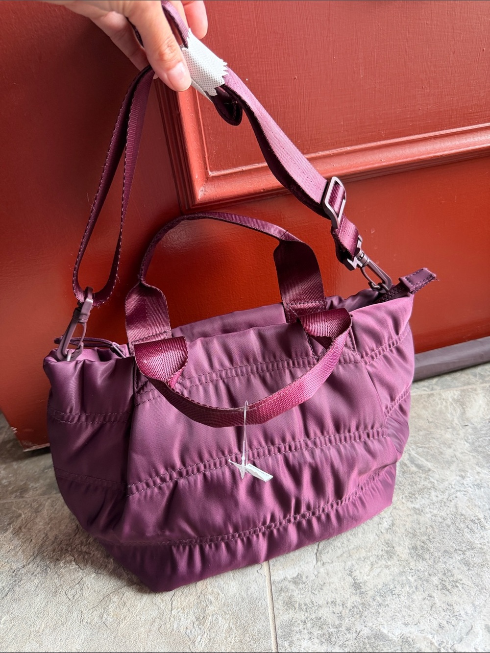 NWT Old Navy Quilted Shoulder Bag in Plum
